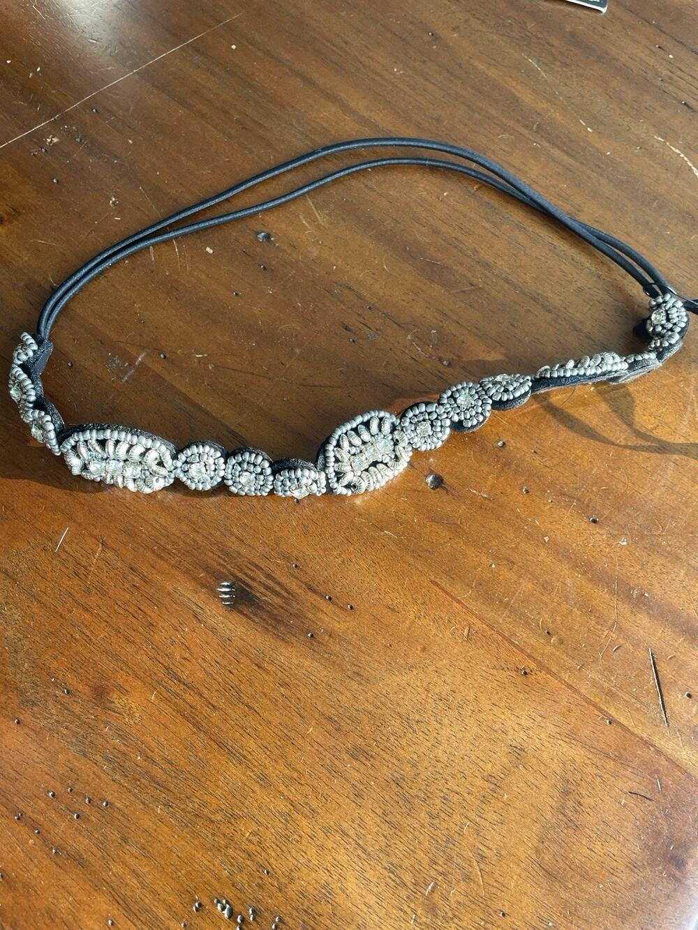 1920s Flapper Headband, Roaring 20s Gatsby Headpiece Rhinetsone Beaded Headb...